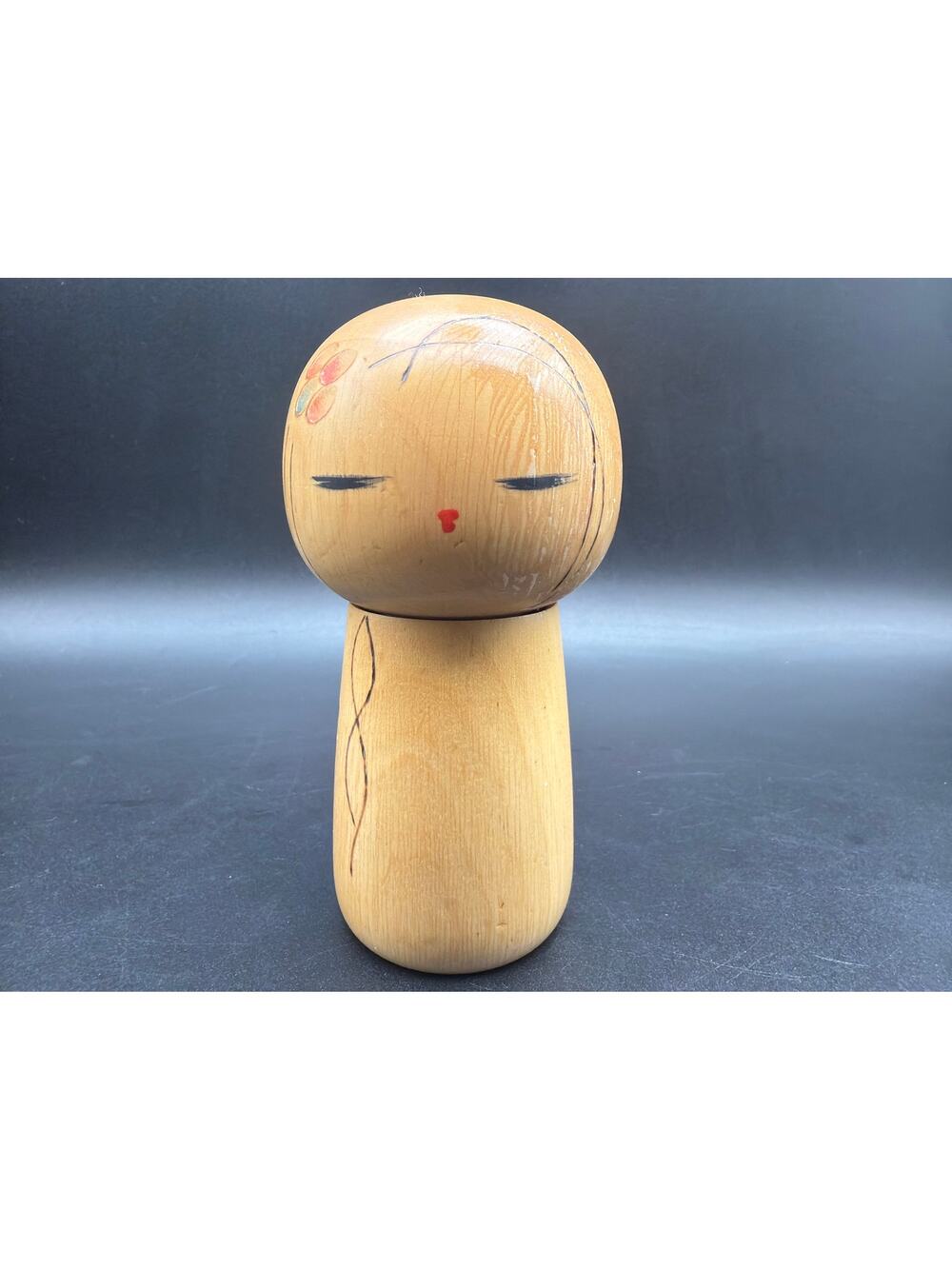 Vintage Japanese Kokeshi Doll 5in Signed Wooden Hand Painted Hawaii 1988 Japan